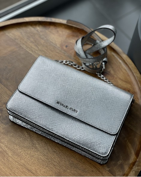 Kabelka dámská Michael Kors GUSSET stříbrná